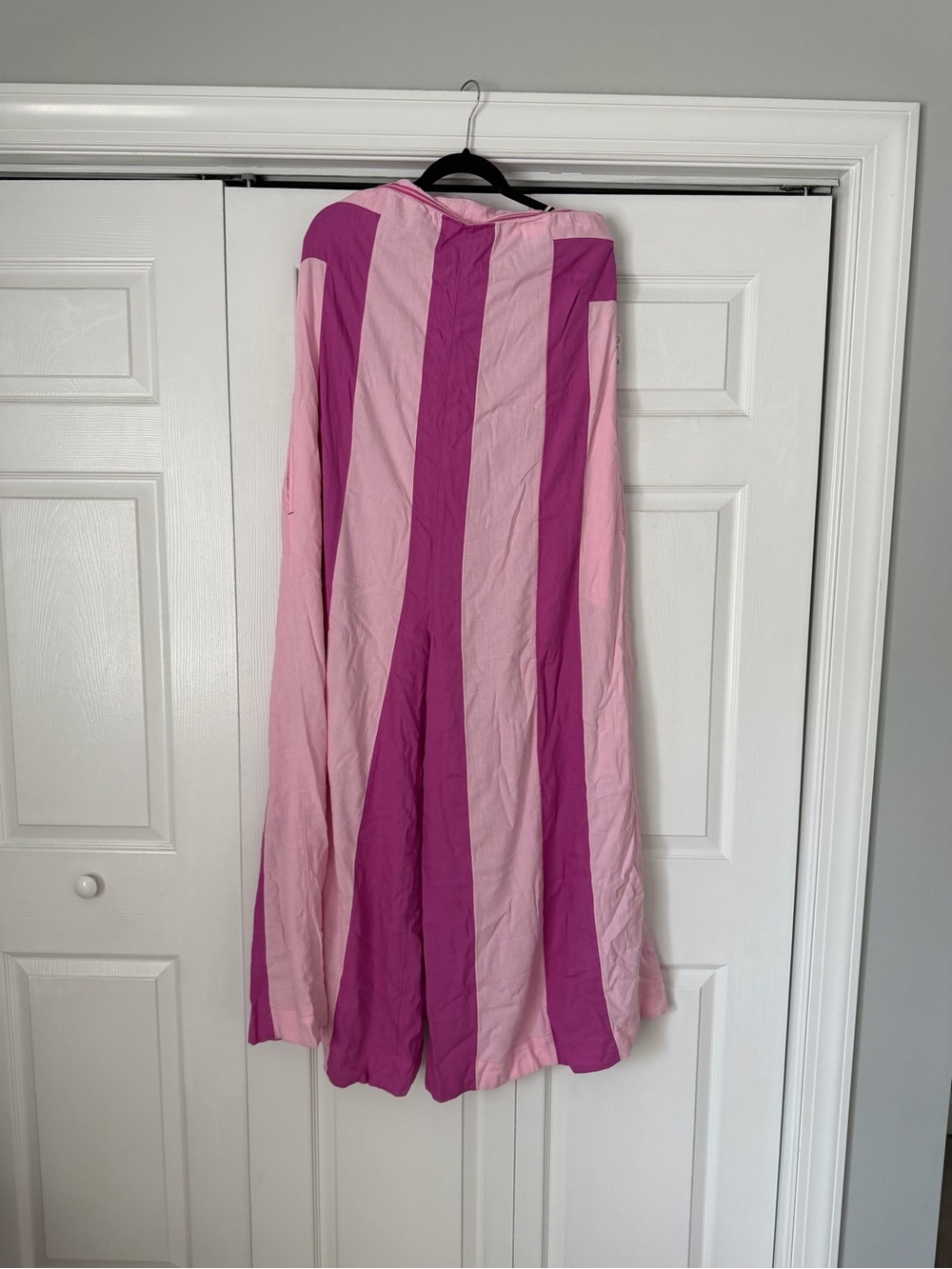 Free People Strapless Wide-Leg Jumpsuit — Pink & Cream - Picture 8 of 8